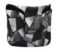 Couvre-tête de putter classique en verre teinté gris noir classique avec fermeture magnétique pour maillet carré imperméable en cuir synthétique