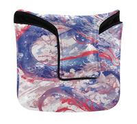 Couvre-tête de putter de golf magnétique à bouton-pression pour maillets et carrés imperméables en cuir PU Dragon Fire 4 juillet Jour de l'indépendance