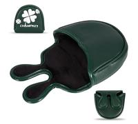Couvre-tête de putter de golf, maillet avec broderie trèfle à quatre feuilles et double fermeture magnétique de qualité supérieure en cuir synthétique pour putter Odyssey (vert)