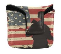 Couvre-tête de putter maillet avec fermeture magnétique pour maillets et carrés en cuir PU imperméable pour vétérans de la guerre nationale du Vietnam soldat de l'armée de dessin animé