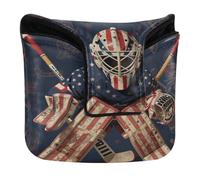 Couvre-tête de putter maillet avec fermeture magnétique pour maillets et carrés imperméables en cuir PU pour casque de gardien de but américain de hockey sur glace 4 juillet vêtements de sport