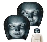 Couvre-tête effrayant doux et respirant | Housses d'appui-tête à impression double face pour Halloween, camion, SUV, décoration intérieure