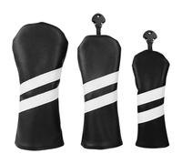 Couvre-tête en Bois à rayé, 3 pièces, en Cuir PU, Couvre-tête de Club de Golf, Pilote Hybride