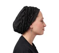 Couvre-tête juif pour Femme - Béret habillé en Velours Tichel, Noir, Taille Unique