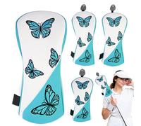Couvre-tête pour clubs de golf | Motif papillon en cuir PU | Facile à enfiler | Pour petit ami, père, grand-père, amateurs de golf, en plein air, anniversaire