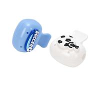 Couvre-têtes de Brosse à Dents Réutilisables en Plastique, 2 Pièces, Protecteur à Clipser pour Voyage et Maison, Bleu Blanc, Taille 5x5x4cm