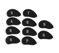 Couvre-têtes de Club de Golf, 10 pièces de Taille Moyenne, Doublure de Protection Douce, Tissu en de Nylon Respirant pour Clubs de Golf, idéal pour Les Voyages et Les Tournois (Noire)