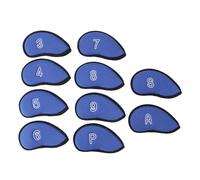 Couvre-têtes de Club de Golf, 10 pièces de Taille Moyenne, Doublure de Protection Douce, Tissu en de Nylon Respirant pour Clubs de Golf, idéal pour Les Voyages et Les Tournois (Bleue)