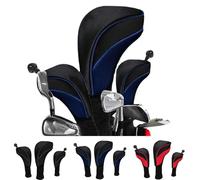 Couvre-têtes de golf | Lot de 3 housses de tête de club de golf 1, 3, 5 | Fairway Woods Driver Hybrides, 4 pièces Long cou Mesh Clubs de Golf | Avec réglable