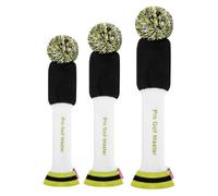 Couvre-têtes De Golf Tricotés - Ensemble De Couvre-Chefs De Club 3 Pièces, Manches De Protection Légères | Couverture De Parcours De Pilote Hybride Pom-Pom Souple pour La Famille, Amis, Collèg