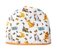 Couvre-théière isotherme 100 % coton - Motif chats - 35 x 27 x 3 cm - Idée cadeau pour les amoureux des chats