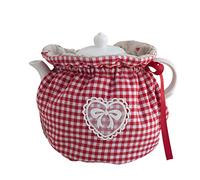 Couvre-théière vintage en coton avec coussin isolant pour femme, amie, maman