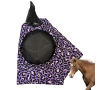 Couvre-visage anti-mouche pour cheval | Imprimé léopard Fournitures équestres | Produit de soins pour cheval respirant Anti-morsure Couverture anti-mouches Protection du visage pour cheval