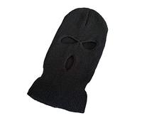 Couvre-visage Chapeau 3 Trous Cagoule Écharpe Chauffe-Casquettes Chapeaux Couleur Unie Sport Skullies Costume Cyclisme , Le noir