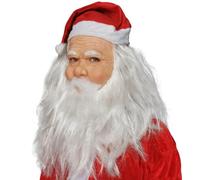 Couvre-visage Costume de Père Noël - Latex Réaliste Cosplay de Noël | Barbe Couvre-visage Cosplay Père Noël - Pour Adolescents Adultes Hommes Femmes Rassemblement Masquage Célébration Spectacle