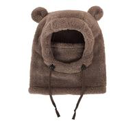 Couvre-Visage de Ski pour, écharpe col tricotée | Chapeau Thermique Doux avec Capuche, pour garçons et Filles pour Snowboard randonnée Sports d'hiver et Course à Pied, Café