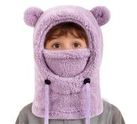 Couvre-Visage de Ski pour, écharpe col tricotée | Chapeau Thermique Doux avec Capuche, pour garçons et Filles pour Snowboard randonnée Sports d'hiver et Course à Pied, Aubergine