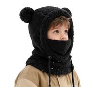 Couvre-Visage de Ski pour, écharpe col tricotée | Chapeau Thermique Doux avec Capuche, pour garçons et Filles pour Snowboard randonnée Sports d'hiver et Course à Pied, Noir