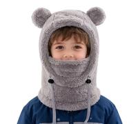 Couvre-Visage de Ski pour, écharpe col tricotée | Chapeau Thermique Doux avec Capuche, pour garçons et Filles pour Snowboard randonnée Sports d'hiver et Course à Pied, Gris Clair (ral