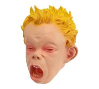 Couvre-visage effrayant, masque facial de qui pleure - Couverture de visage pour qui pleure - Accessoires de sourire effrayants en latex pour les jeux de défi d'horreur, Maison hantée