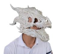 Couvre-visage en latex Os de dragon - Couverture complète du visage du crâne effrayant dragon | Fournitures de fête de couverture de visage de squelette de dinosaure pour la soirée à thème d'Hallow