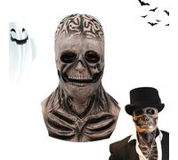 Couvre-visage squelette en latex, couvre-chef de tête de mort intégral | Masque facial complet d'Halloween - Masque facial respirant, réaliste et effrayant pour costumes, festivals, cosplay