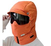 Couvre-visages extérieurs à couverture complète coupe-vent - Chapeau de ski entièrement couvrant, capuche d'hiver imperméable 4 en 1 avec masque facial amovible, lunettes intégrées, protection audit
