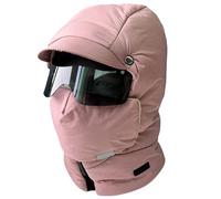 Couvre-visages extérieurs à couverture complète coupe-vent - Chapeau de ski entièrement couvrant, capuche d'hiver imperméable 4 en 1 avec masque facial amovible, lunettes intégrées, protection audit