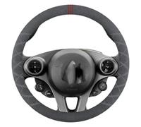 Couvre Voiture Couvre Volant De Voiture en Cuir Vachette Et Accessoires Respirants Protecteur Accessoires(Rouge,Stripes)