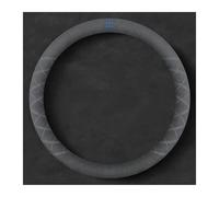 Couvre Voiture Couvre-Volant en Cuir De Vachette Couverture Accessoires Voiture Respirants Protecteur Accessoires(Bleu,Stripes)