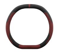 Couvre Volant Accessoires De Couverture Volant Voiture en Cuir Suédé pour Lincoln pour Nautilus 2023 2024 2025(Black and Red4)