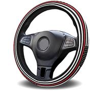 Couvre Volant Bandes Rouges, Drapeau des Pompiers Américains, Étoiles, Rayures Caches De Volants Antidérapant Housse De Volant Durable Protege Volant Voiture pour Véhicules SUV 38CM