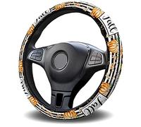 Couvre Volant Bonjour L'Automne, Rayures Noires Et Blanches, Fruits De La Récolte Protege Volant Voiture Durable Housse De Volant Antidérapant Caches De Volants pour SUV Camions 38CM