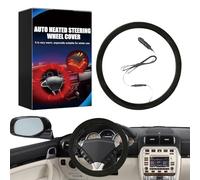 Couvre-Volant Chauffant, Chauffe-Roue de Voiture à Chauffage Rapide 12V, Couvre-Volant Automobile antidérapant pour Voiture, SUV, Camion, Noir