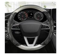 Couvre Volant Couverture De Volant De Voiture en Cuir De Fiber De Carbone De Forme De O De 38CM pour Seat pour Leon pour Arosa pour Exeo St Housse Protection Voiture(Grey O Shape)