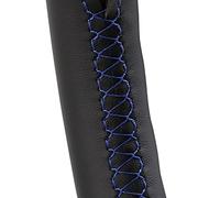 Couvre Volant Couverture de Volant Voiture à Coudre la Main for Tesla modèle 3 2017 2018 2019 2020 2021 enveloppe Direction personnalisée en Cuir Microfibre(Blue Line)