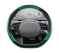Couvre Volant Couverture Volant Voiture en Cuir PU en Form D Accessoires Automobiles pour Hyundai pour Ioniq 5 2016 2017 2018 2019 2020 2021 2022 Accessoires Intérieurs Voiture(Vert)