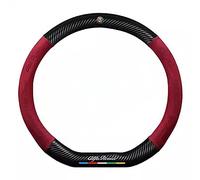 Couvre Volant Cuir Microfibre pour Alfa Romeo Mito Giulia GT Spider Giulietta, Housse de Volant antidérapante Protecteur de Volant,Red