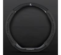 Couvre Volant Cuir Microfibre pour Peugeot 208 I 2012-2019, Antidérapante Couvre Volant Voiture Respirant PU,Black-B