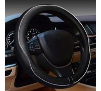 Couvre Volant de Voiture adapté pour Mercedes Benz A220 mag 2015-2019, Cuir Microfibre Antidérapant Respirant Accessoire de Protection de Direction,Black White