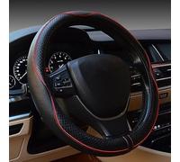 Couvre Volant de Voiture adapté pour Renault Grand Scenic 2009-2022, Cuir Microfibre Antidérapant Respirant Accessoire de Protection de Direction,Black Red