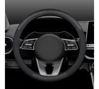 Couvre-Volant de Voiture en Daim et Fibre de Carbone, antidérapant, Respirant, Universel, 15 Pouces (Environ 38cm) Couvre Volant Voiture Hiver(Type O Blue Dot)