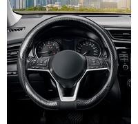 Couvre Volant De Voiture En Forme De D 37-39 Cm, Housse De Volant À Fond Plat En Fibre De Carbone, Cuir Microfibre, Noir Avec Fibre De Carbone