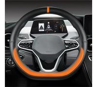 Couvre-Volant de Voiture en Forme de D pour Sharan pour Passat pour Touran pour Tiguan 2015-2025 Teramont pour Atlas pour T-Roc T-Cross 2017-2025 Couvre Volant Voiture Hiver(Orange)