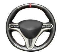 Couvre Volant de Voiture Fibre de Carbone,per Por-sche Boxster 987 2006-2012 Forme en D Housse Volant Voiture,Antidérapant Respirant