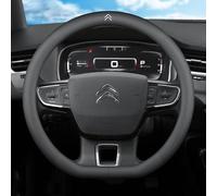 Couvre Volant de Voiture pour Citroen C4 SpaceTourer 2018-2020, Antidérapant Respirant Housse de Protection de Volant Accessoires Auto Interieur Cadeau,Black-D
