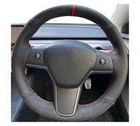 Couvre Volant de Voiture Universelle pour Tesla pour Modèle 3 15-21 | Pour Modèle Y 2019-2021 Bricolage Couverture Volant Voiture Enveloppement Antidérapant En Cuir Suédé Tresse(Style 6)