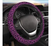 Couvre-Volant élastique Extensible Violet Rose léopard Couvre-Volant Respirant Universel 15 Pouces Accessoires de Voiture Protecteur de Volant de Voiture antidérapant pour Femmes Filles