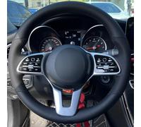 Couvre-Volant en Cuir Microfibre Noir pour Kia EV6/EV6 GT/EV6 GT Line/Joice/K5 EX/K5 GT/K5 GT-Line, Couture à la Main DIY