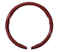 Couvre Volant en Cuir Motif en Fibre de Carbone gravé au Laser Élastique et Respirant Antidérapante pour Ford Ranger T6/T7 2011-2018,R-Red